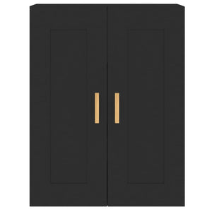 vidaXL Wall Mounted Cabinets 2 pcs Black Engineered Wood