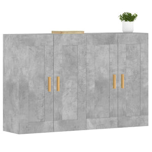 vidaXL Wall Mounted Cabinets 2 pcs Concrete Grey Engineered Wood