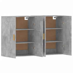 vidaXL Wall Mounted Cabinets 2 pcs Concrete Grey Engineered Wood