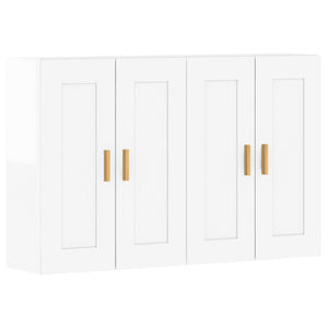 vidaXL Wall Mounted Cabinets 2 pcs High Gloss White Engineered Wood