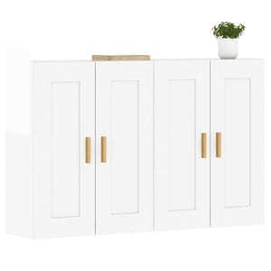 vidaXL Wall Mounted Cabinets 2 pcs High Gloss White Engineered Wood