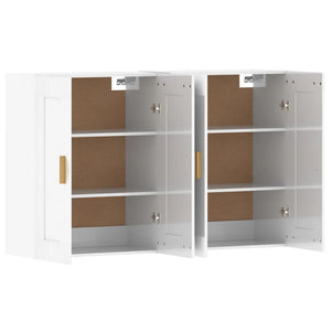 vidaXL Wall Mounted Cabinets 2 pcs High Gloss White Engineered Wood