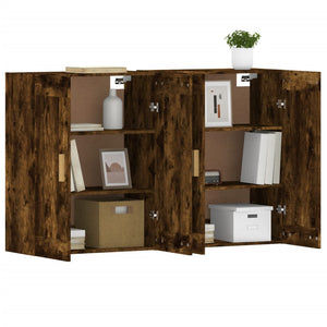 vidaXL Wall Mounted Cabinets 2 pcs Smoked Oak Engineered Wood