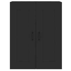 vidaXL Wall Mounted Cabinets 2 pcs Black Engineered Wood