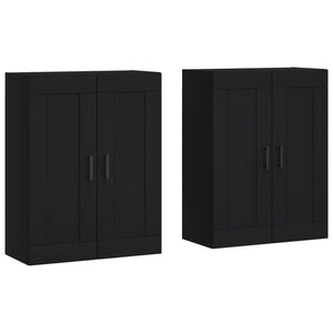 vidaXL Wall Mounted Cabinets 2 pcs Black Engineered Wood