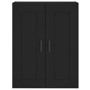 vidaXL Wall Mounted Cabinets 2 pcs Black Engineered Wood