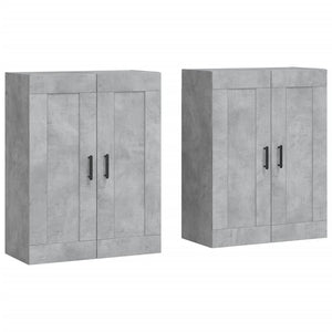 vidaXL Wall Mounted Cabinets 2 pcs Concrete Grey Engineered Wood