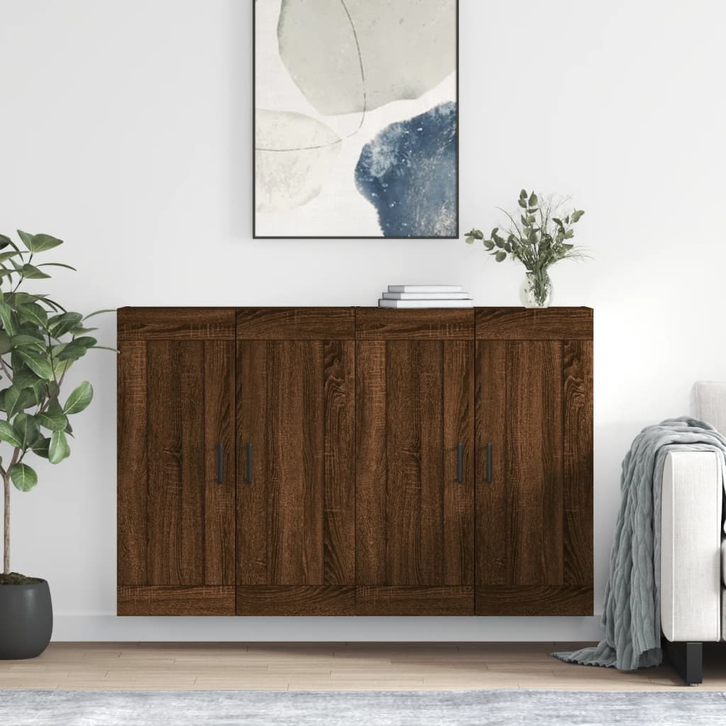 vidaXL Wall Mounted Cabinets 2 pcs Brown Oak Engineered Wood