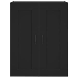 vidaXL Wall Mounted Cabinets 2 pcs Black Engineered Wood