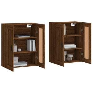 vidaXL Wall Mounted Cabinets 2 pcs Brown Oak Engineered Wood