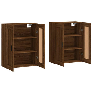 vidaXL Wall Mounted Cabinets 2 pcs Brown Oak Engineered Wood