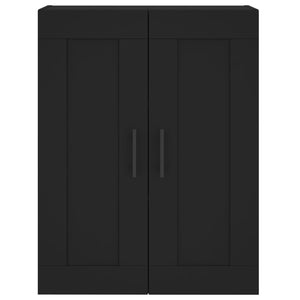 vidaXL Wall Mounted Cabinets 2 pcs Black Engineered Wood