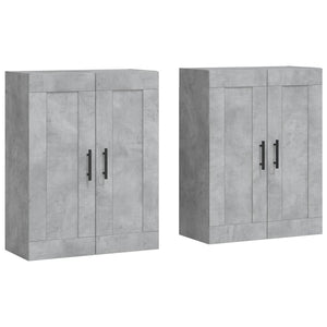 vidaXL Wall Mounted Cabinets 2 pcs Concrete Grey Engineered Wood