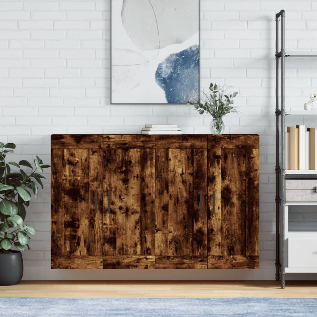 vidaXL Wall Mounted Cabinets 2 pcs Smoked Oak Engineered Wood