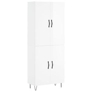 vidaXL Highboard High Gloss White 69.5x34x180 cm Engineered Wood