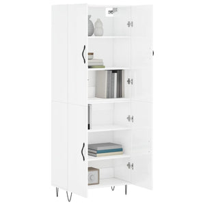 vidaXL Highboard High Gloss White 69.5x34x180 cm Engineered Wood