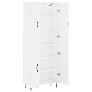 vidaXL Highboard High Gloss White 69.5x34x180 cm Engineered Wood