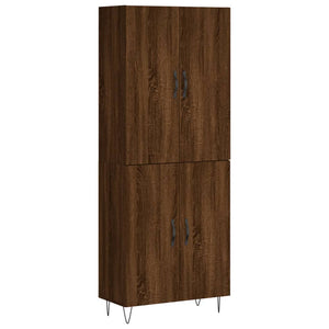 vidaXL Highboard Brown Oak 69.5x34x180 cm Engineered Wood