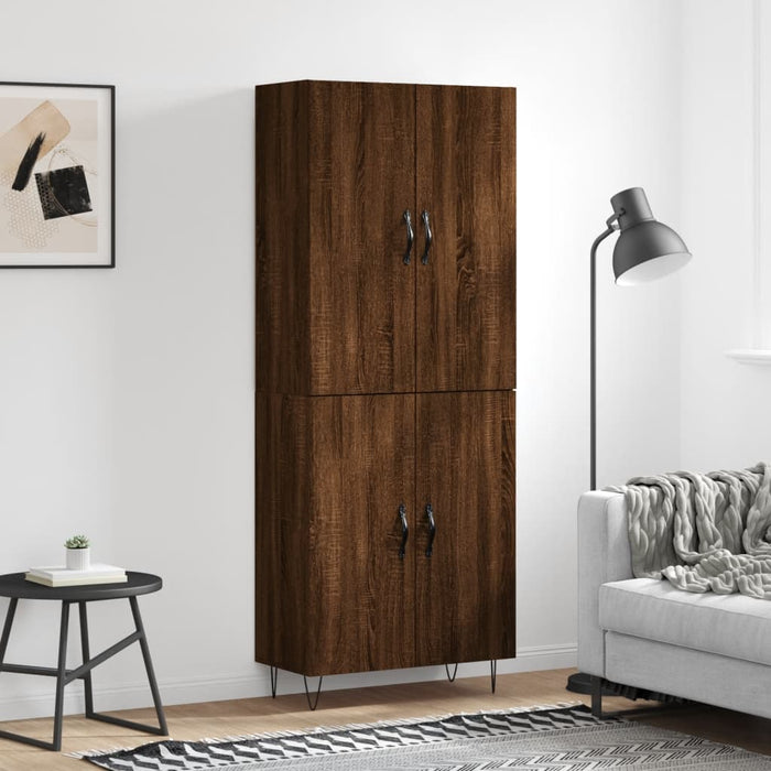 vidaXL Highboard Brown Oak 69.5x34x180 cm Engineered Wood