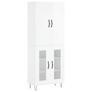 vidaXL Highboard High Gloss White 69.5x34x180 cm Engineered Wood