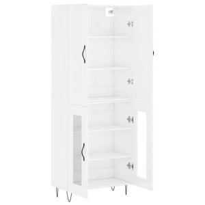 vidaXL Highboard High Gloss White 69.5x34x180 cm Engineered Wood