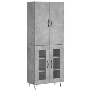 vidaXL Highboard Concrete Grey 69.5x34x180 cm Engineered Wood