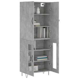 vidaXL Highboard Concrete Grey 69.5x34x180 cm Engineered Wood