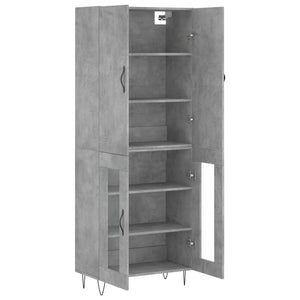 vidaXL Highboard Concrete Grey 69.5x34x180 cm Engineered Wood