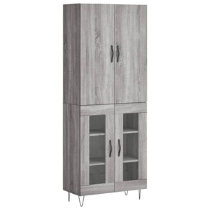 vidaXL Highboard Grey Sonoma 69.5x34x180 cm Engineered Wood