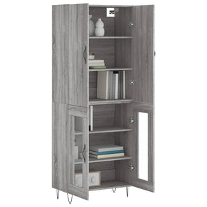 vidaXL Highboard Grey Sonoma 69.5x34x180 cm Engineered Wood