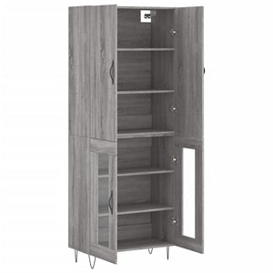 vidaXL Highboard Grey Sonoma 69.5x34x180 cm Engineered Wood