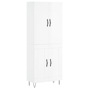 vidaXL Highboard High Gloss White 69.5x34x180 cm Engineered Wood