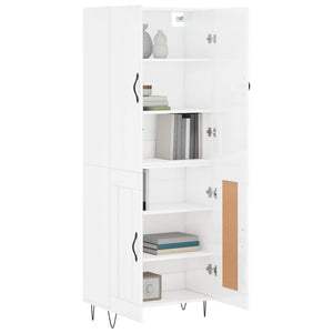 vidaXL Highboard High Gloss White 69.5x34x180 cm Engineered Wood