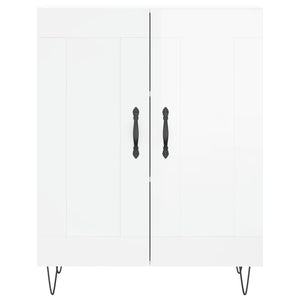 vidaXL Highboard High Gloss White 69.5x34x180 cm Engineered Wood