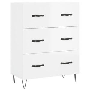 vidaXL Highboard High Gloss White 69.5x34x180 cm Engineered Wood