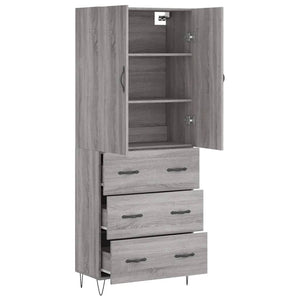 vidaXL Highboard Grey Sonoma 69.5x34x180 cm Engineered Wood