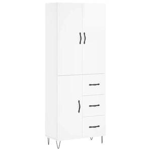 vidaXL Highboard High Gloss White 69.5x34x180 cm Engineered Wood