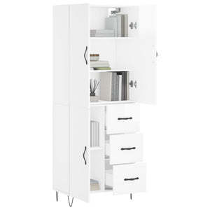 vidaXL Highboard High Gloss White 69.5x34x180 cm Engineered Wood