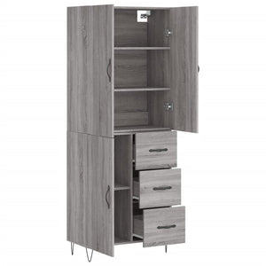 vidaXL Highboard Grey Sonoma 69.5x34x180 cm Engineered Wood