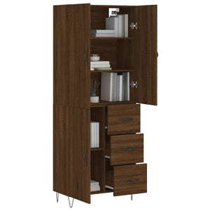 vidaXL Highboard Brown Oak 69.5x34x180 cm Engineered Wood