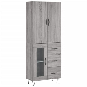 vidaXL Highboard Grey Sonoma 69.5x34x180 cm Engineered Wood