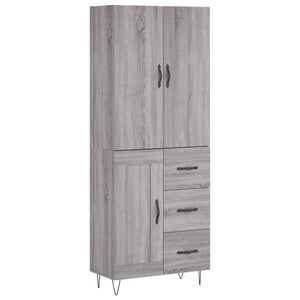 vidaXL Highboard Grey Sonoma 69.5x34x180 cm Engineered Wood