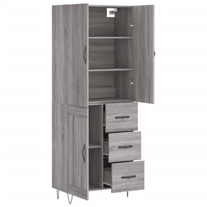 vidaXL Highboard Grey Sonoma 69.5x34x180 cm Engineered Wood