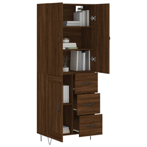 vidaXL Highboard Brown Oak 69.5x34x180 cm Engineered Wood