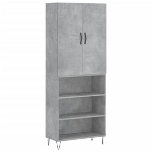 vidaXL Highboard Concrete Grey 69.5x34x180 cm Engineered Wood