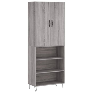 vidaXL Highboard Grey Sonoma 69.5x34x180 cm Engineered Wood