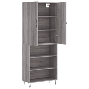 vidaXL Highboard Grey Sonoma 69.5x34x180 cm Engineered Wood