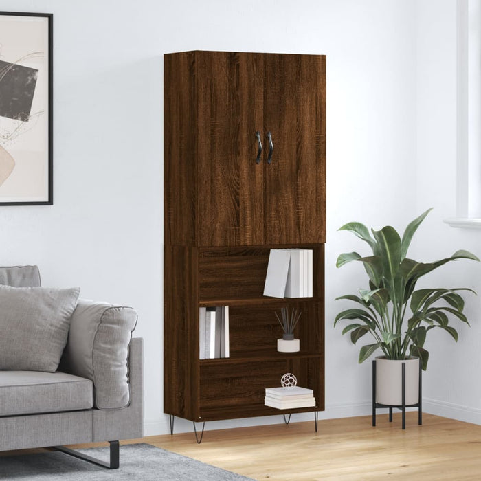 vidaXL Highboard Brown Oak 69.5x34x180 cm Engineered Wood