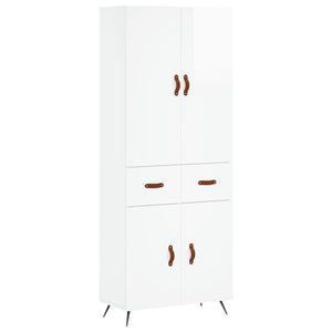 vidaXL Highboard High Gloss White 69.5x34x180 cm Engineered Wood