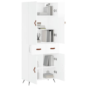 vidaXL Highboard High Gloss White 69.5x34x180 cm Engineered Wood